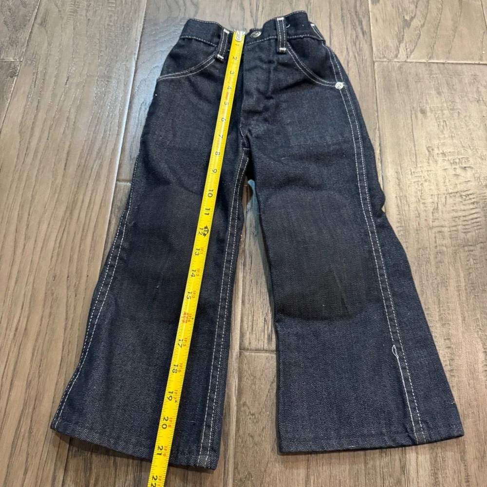 Vintage Sears Toughskins Jeans Size 4 Slim Dark Wash Denim‎ Flare Leg Kids